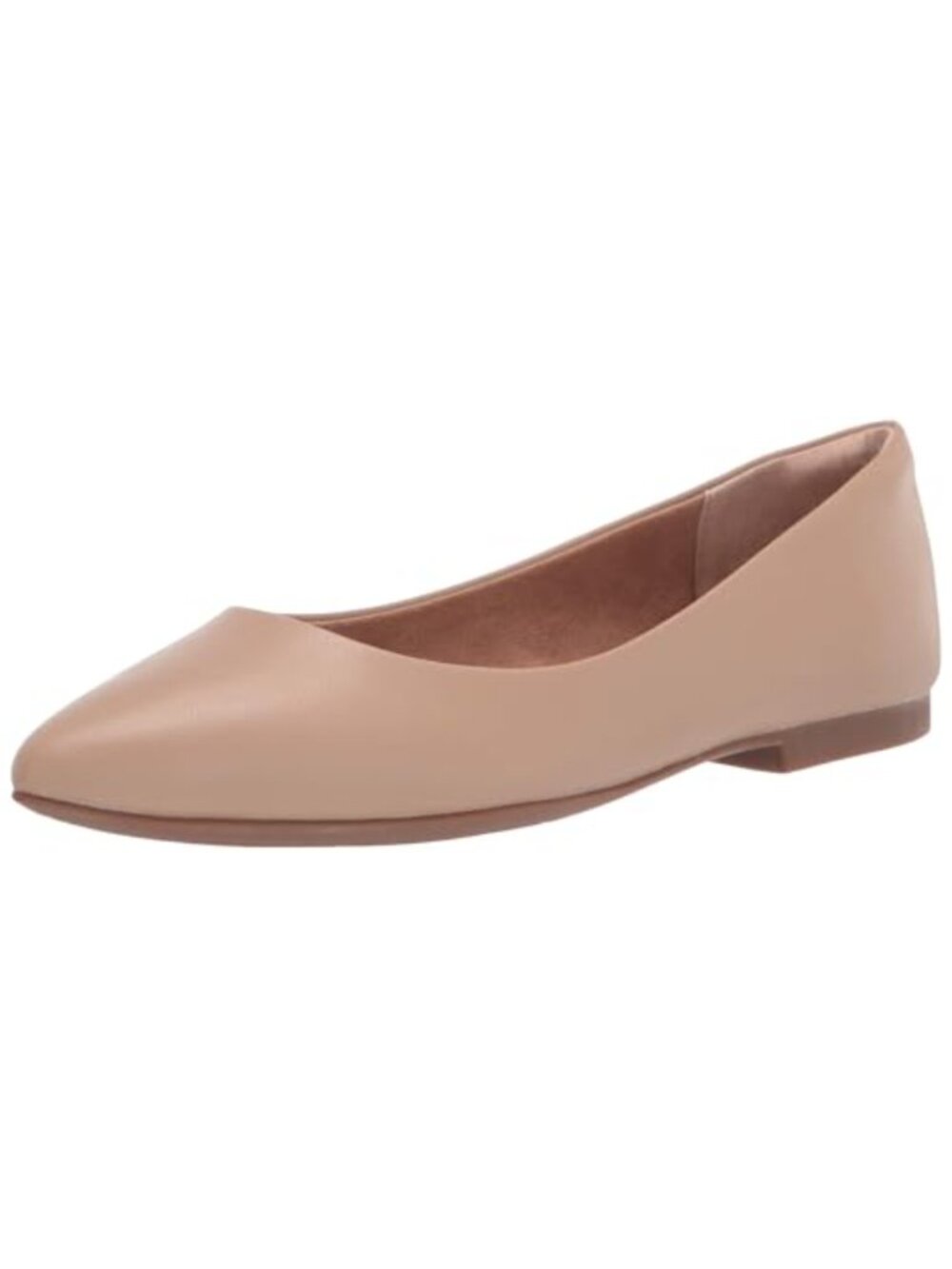 Women's Pointed-Toe Ballet Flats Faux Leather Memory Foam